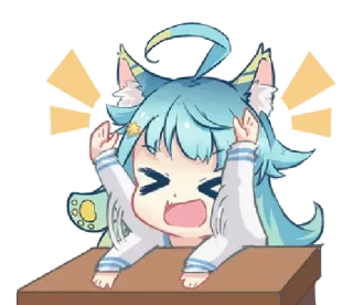 😂 Anime, Cartoon, Schattig, Chibi, Katmeisje, Kawaii telegram sticker
