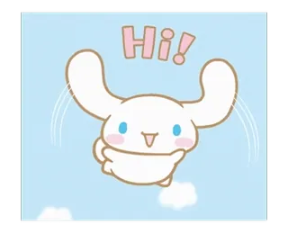 ⭐ Cinnamoroll Hi! cinnamoroll, sanrio, cute, kawaii, hello, bunny telegram sticker