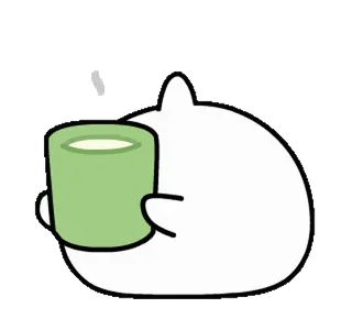 🍵 Cartone animato, Carino, Animale, Bevanda, Pigro telegram sticker