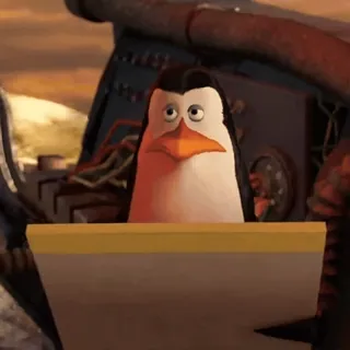 😏 Skipper Madagascar penguin, cartoon, spy, animal, cute whatsapp sticker