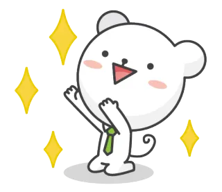 🤩 fofo, desenho animado, urso, animal, brilho, gravata telegram sticker