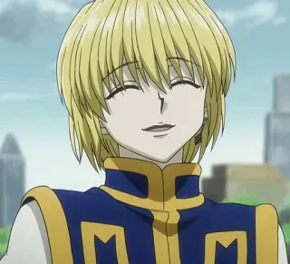 😄 Kurapika Hunter x Hunter Anime, Kurapika, Hunter x Hunter, tersenyum, bahagia, kartun telegram sticker