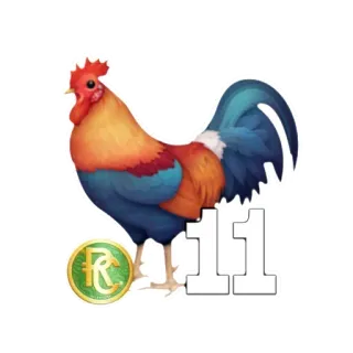 🐓 11 gallo, pollo, número, moneda, animal, granja, aves de corral telegram sticker