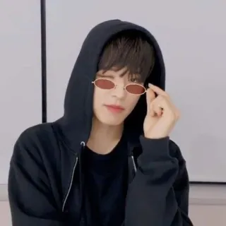 😏 person, sunglasses, hoodie, portrait, korean, asian telegram sticker
