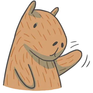 👋 animal, waving, friendly, cute, capybara telegram sticker