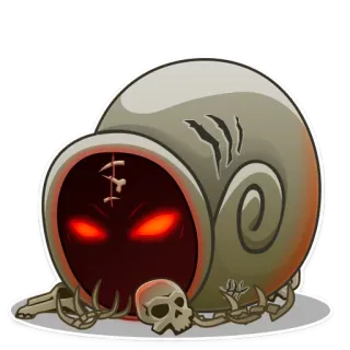 😡 monstre, crâne, chaînes, effrayant, sinistre, peur telegram sticker