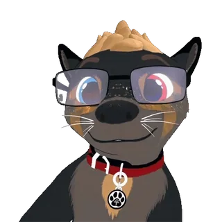 🖕 Furry, Lunettes, Loutre, Animal, Dessin animé whatsapp sticker