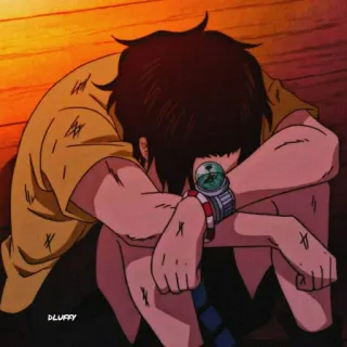 ✖️ Monkey D. Luffy One Piece D.LUFFY Anime, Manga, Triste, Luffy, One Piece whatsapp sticker