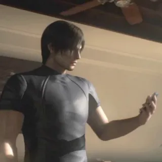 🤙 Leon S. Kennedy Resident Evil Видеоигра, Resident Evil, Леон С. Кеннеди, Персонаж, Зомби, Survival horror telegram sticker