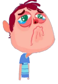 😢 huilen, verdrietig, cartoon, jongen, tranen telegram sticker