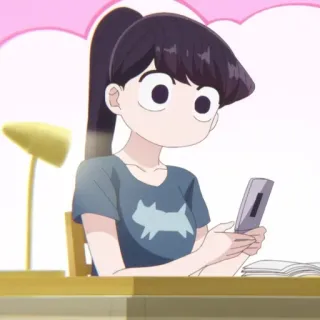 🪁 Komi Shouko Komi Can't Communicate Anime, Komi não consegue se comunicar, Komi Shouko, Camiseta de gato, fofo, estudante, garota telegram sticker