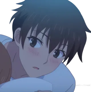 😶 anime, boy, romance, hug whatsapp sticker