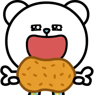 🍖 Kreskówka, Niedźwiedź, Zwierzę, Słodki, Przekąska telegram sticker