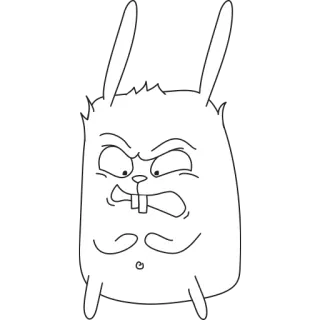 😈 coelho, bravo, desenho animado, animal, fofo, engraçado telegram sticker