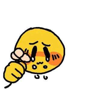 😭 Emoji, Triste, Chorando, Fofo, Amarelo, Desenho animado telegram sticker