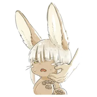 😓 Nanachi Made in Abyss anime, nanachi, made in abyss, personagem, desenho animado, choroso telegram sticker