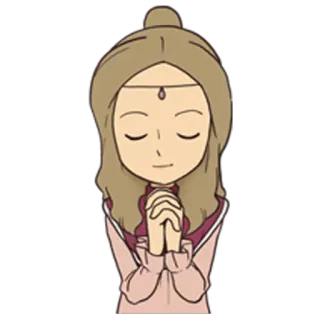 😌 만화, 소녀, 기도, 명상, 영적인, 믿음 whatsapp sticker