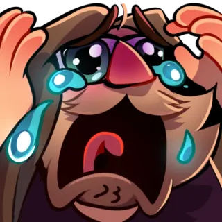 😭 piangere, triste, emotivo, arrabbiato, cartone animato, personaggio, espressione, lacrime telegram sticker