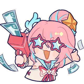 🤩 money, cartoon, celebration, anime, cash, fun telegram sticker