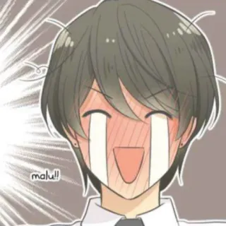 🎬 malu!! アニメ, 幸せ, 可愛い, 男の子, 泣く telegram sticker