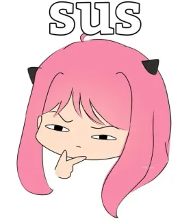 🧐 Anya Forger Spy × Family sus anime, suspicious, meme, Anya, Spy x Family, thinking telegram sticker