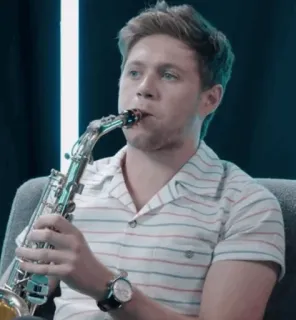 🎸 Niall Horan Niall Horan, saxofone, músico, cantor, One Direction, música, instrumento telegram sticker