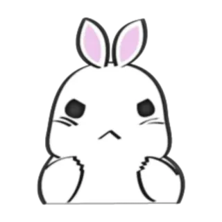 😠 lapin, lapinou, animal, mignon, dessin animé, kawaii whatsapp sticker