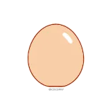 👀 egg, food, breakfast, simple, oval, beige telegram sticker