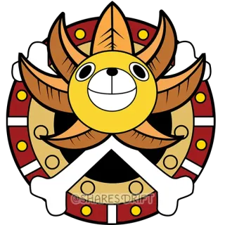 🌞 @SHARES DRIFT logotipo, sol, pirata, caveira, ossos, one piece telegram sticker