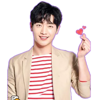 ❤️ coreano, attore, uomo, cuore, cuore con le dita, asiatico whatsapp sticker