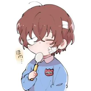 🍂 ほわ… 애니메이션, 수저, 붕대, 만화, 귀여운, 카와이 telegram sticker