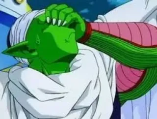 🤦‍♂️ Piccolo Dragon Ball Anime, Vert, Dragon Ball Z, Épuisé, Fatigué telegram sticker