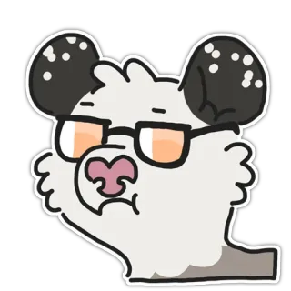 🤓 медведь, очки, мультфильм, животное, наклейка, милый whatsapp sticker