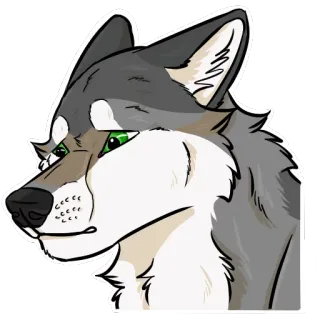 ☹️ Lobo, Furry, Animal, Dibujo animado, Antropomorfo, Mamífero whatsapp sticker