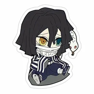 🥺 Obanai Iguro Demon Slayer anime, manga, demon slayer, obanai iguro, chibi, character telegram sticker