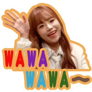 🤪 WAWA WAWA kpop, ผู้หญิง, มีความสุข, ร่าเริง, สติกเกอร์, โบกมือ telegram sticker
