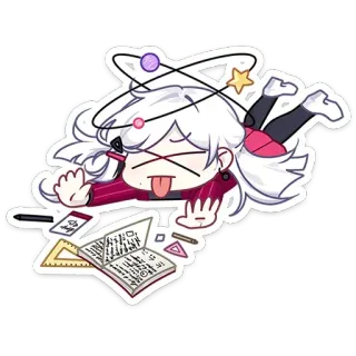 😵‍💫 Anime, Hoạt hình, Choáng váng, Nhân vật, Học sinh, Trường học, Mệt mỏi telegram sticker