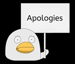 😞 Apologies apology, cartoon, bird, sorry telegram sticker