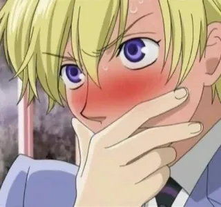 😳 Tamaki Suoh Ouran High School Host Club Anime, Manga, Erröten, Tamaki, Ouran, Host Club, Blonde Haare, Lila Augen telegram sticker