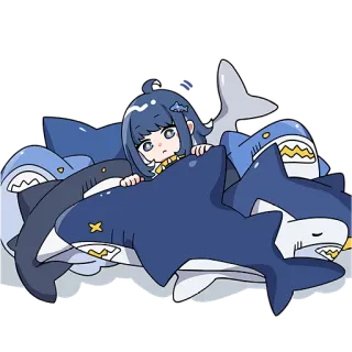 😐 サメ, アニメガール, アニメ, かわいい, 動物 telegram sticker