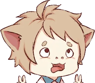 🤡 Аниме, Кот, Милый, Мультфильм, Каваий, Стикер telegram sticker