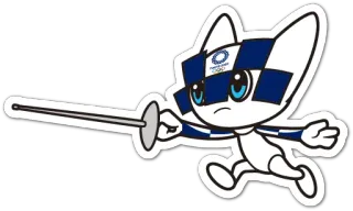 🤺 Miraitowa Miraitowa, mascot, Olympics, Tokyo 2020, fencing telegram sticker
