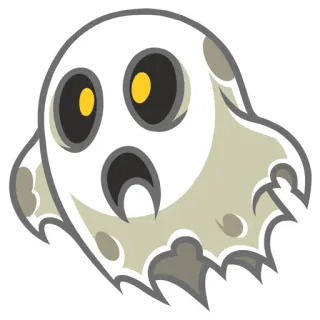 👻 Geist, gruselig, Halloween, Cartoon, Gespenst, Kreatur telegram sticker