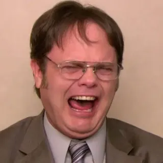 🥴 Dwight Schrute The Office drôle, série tv, comédie, lunettes, expression telegram sticker