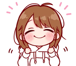 🌟 Anime, Ragazza, Carina, Felice, Kawaii telegram sticker