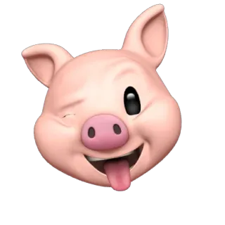 🐷 свинья, животное, эмодзи, лицо, милый, смешной, мультяшный, стикер telegram sticker
