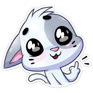 🖕 gato, dedo do meio, desenho animado, animal, rude, ofensivo telegram sticker