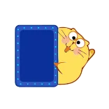 👌 cat, cartoon, cute, yellow, peek, sticker telegram sticker