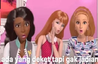 😆 ada yang deket tapi gak jadian Barbie, Teman, Animasi, Kartun, Lucu, Hubungan telegram sticker