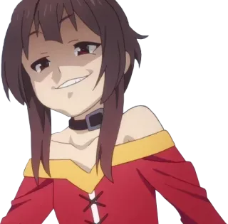 💖 Megumin Konosuba Аниме, Мегумин, Konosuba, Озорной, Ухмылка, Женский персонаж telegram sticker